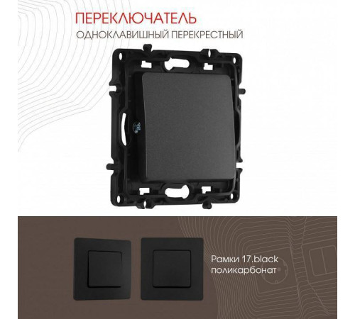 Выключатель перекрестный одноклавишный без рамки Arte Milano 217 217.34-1.black