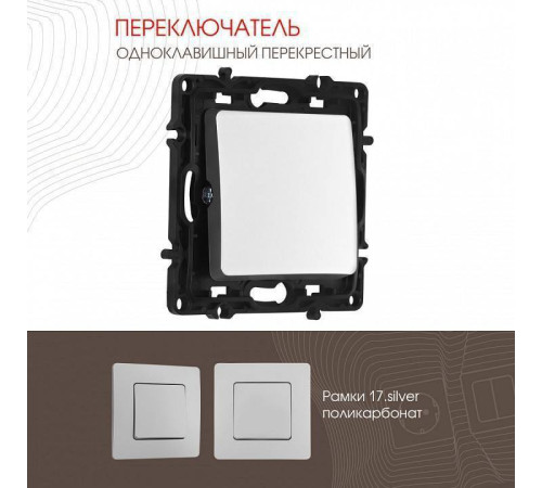 Выключатель перекрестный одноклавишный без рамки Arte Milano 217 217.34-1.silver