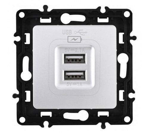 Розетка USB, без рамки Arte Milano am-217 217.46-1.silver