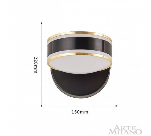 Бра Arte Milano Ferrara-71040 277599/1B BK/GD