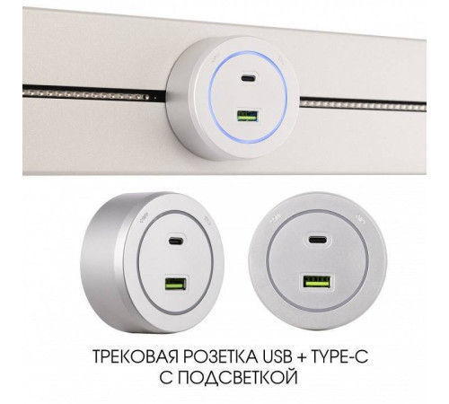 Розетка USB и type C на треке Arte Milano Am-track-sockets-39 399731TS/USB-Type-C Silver