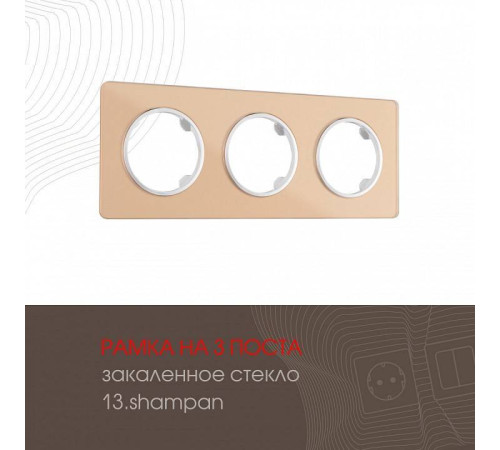 Рамка на 3 поста Arte Milano am-502.13 502.13-3.shampan