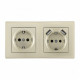 Розетка с заземлением и со шторкой и 2хUSB Arte Milano SET06-2 SET06-2-47-1-40-1 shampan