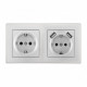 Розетка с заземлением и со шторкой и 2хUSB Arte Milano SET06-2 SET06-2-47-1-40-1 silver