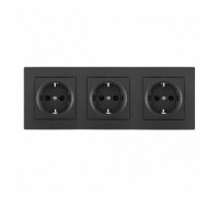 Розетка с заземлением и со шторкой Arte Milano SET06-3 SET06-3-40-1x3 black