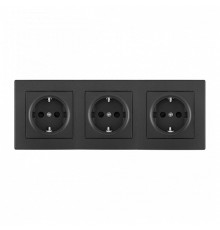 Розетка с заземлением и со шторкой Arte Milano SET06-3 SET06-3-40-1x3 black