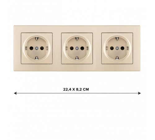 Розетка с заземлением и со шторкой Arte Milano SET06-3 SET06-3-40-1x3 shampan