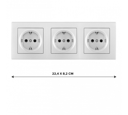 Розетка с заземлением и со шторкой Arte Milano SET06-3 SET06-3-40-1x3 silver