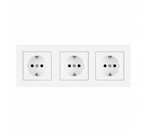 Розетка с заземлением и со шторкой Arte Milano SET06-3 SET06-3-40-1x3 white