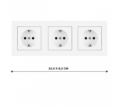 Розетка с заземлением и со шторкой Arte Milano SET06-3 SET06-3-40-1x3 white
