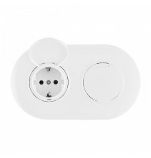 Розетка с заземлением и шторкой, с крышкой Arte Milano SET08-2 SET08-2-41-1x2 white