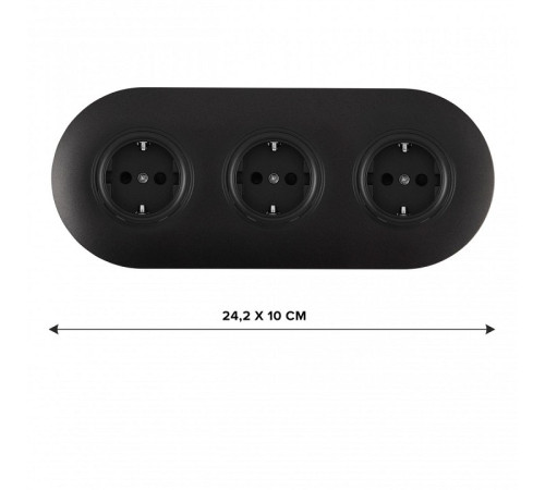 Розетка с заземлением и со шторкой Arte Milano SET08-3 SET08-3-40-1x3 black