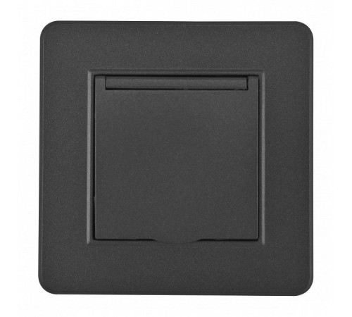 Розетка с заземлением и шторкой, с крышкой Arte Milano SET16-1 SET16-1-41-1 black