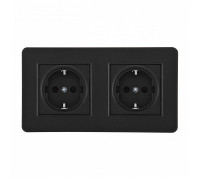 Розетка с заземлением и со шторкой Arte Milano SET16-2 SET16-2-40-1x2 black