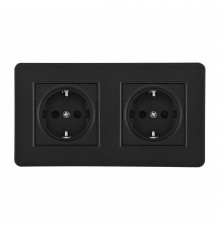 Розетка с заземлением и со шторкой Arte Milano SET16-2 SET16-2-40-1x2 black