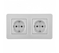 Розетка с заземлением и со шторкой Arte Milano SET16-2 SET16-2-40-1x2 silver