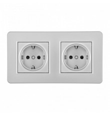 Розетка с заземлением и со шторкой Arte Milano SET16-2 SET16-2-40-1x2 silver