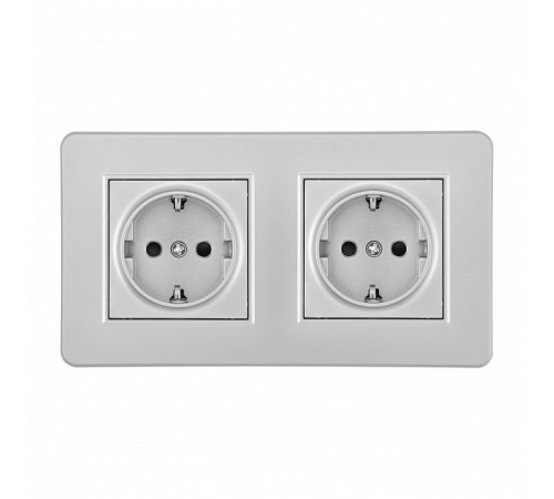 Розетка с заземлением и со шторкой Arte Milano SET16-2 SET16-2-40-1x2 silver