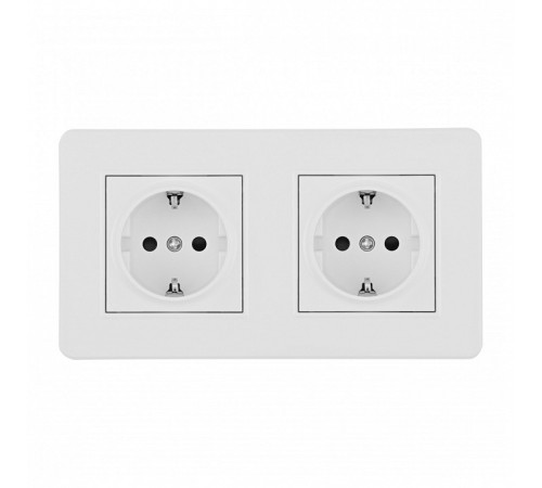 Розетка с заземлением и со шторкой Arte Milano SET16-2 SET16-2-40-1x2 white