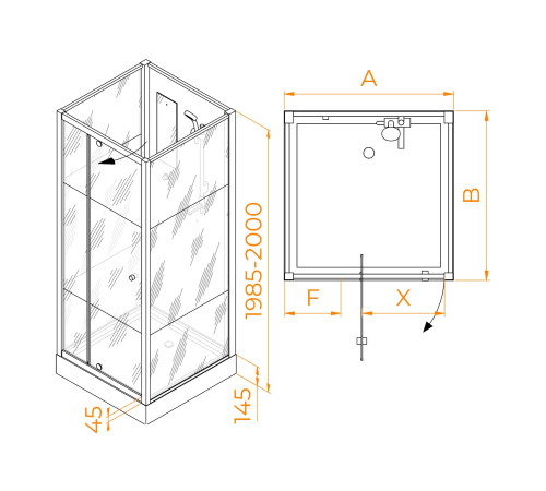 Душевая кабина RGW Andaman AN-207 90х90 см 411320799-95