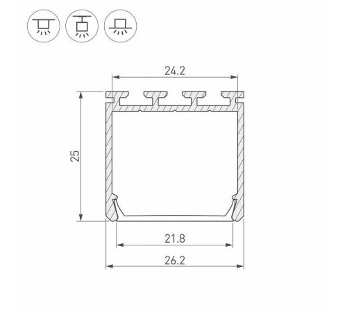 Профиль универсальный Arlight PLS-LOCK-H25-2000 ANOD 016386