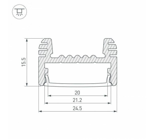 Профиль накладной Arlight ARH-WIDE-H16-2000 ANOD 018816