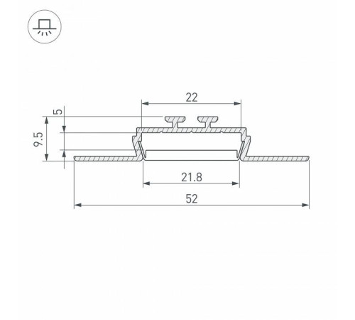 Профиль встраиваемый Arlight KLUS-LOCK-FM-2000 ANOD 019185