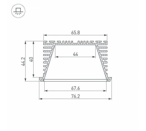Профиль Arlight KLUS-POWER-RW70F-2000 ANOD 019881