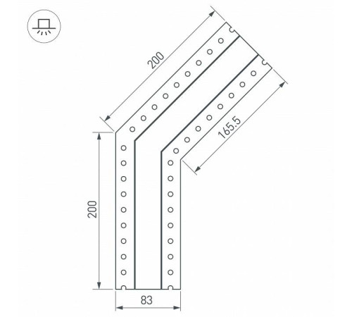 Соединитель угловой L-образный накладной Arlight S-LUX 030093