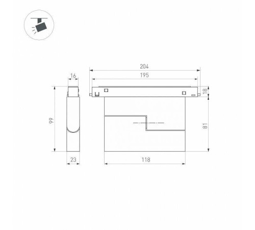 Накладной светильник Arlight MAG-ORIENT 12 Вт 3000 К черный 034658(1)
