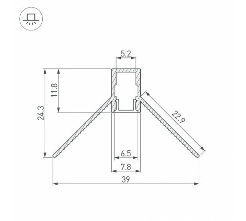 Профиль встраиваемый угловой внутренний Arlight ARH-DECORE 034971