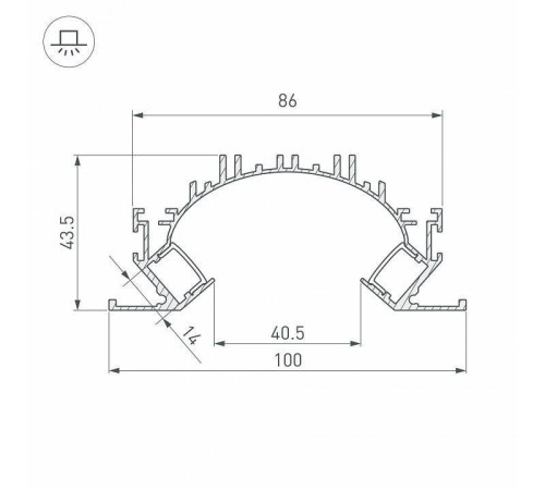 Профиль для карнизов Arlight ARH-DUAL 036364
