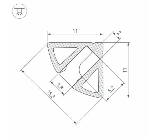 Профиль накладной угловой внутренний Arlight SL-KANT 038197
