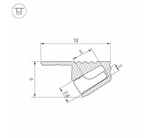 Профиль накладной угловой внутренний Arlight SL-KANT 038208