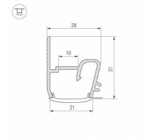 Профиль для контурной подсветки натяжного потолка Arlight STRETCH 040701