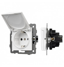 Розетка влагозащищенная с заземлением и со шторкой, без рамки с крышкой Arlight SCT 049833