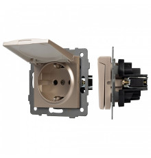 Розетка влагозащищенная с заземлением и со шторкой, без рамки с крышкой Arlight SCT 049837