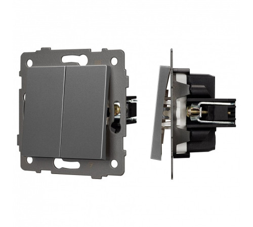 Выключатель проходной двухклавишный без рамки Arlight SWT 049894