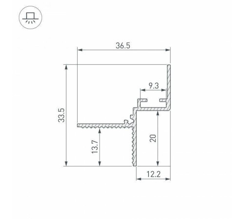 Профиль для установки натяжных потолков с теневым зазором Arlight СEIL 052228