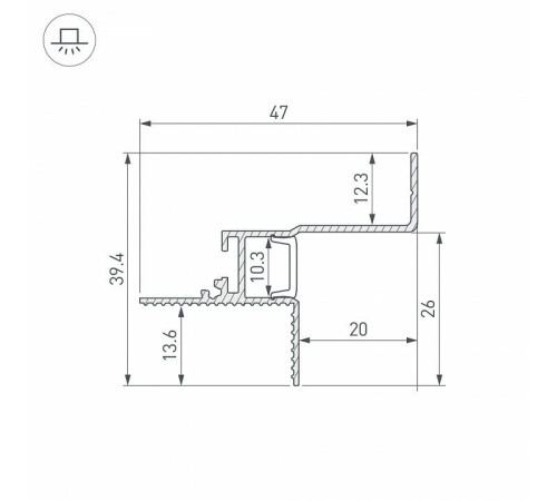 Профиль для контурной подсветки натяжного потолка Arlight СEIL 052241