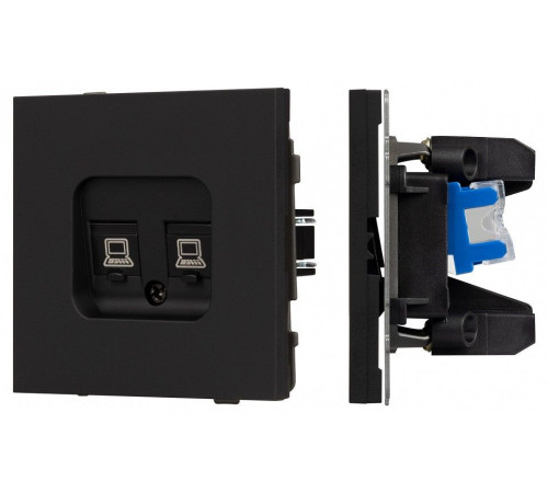 Розетка двойная Ethernet RJ-45 и со шторками, без рамки Arlight SCT-TENDO 054595