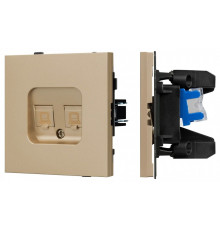 Розетка двойная Ethernet RJ-45 и со шторками, без рамки Arlight SCT-TENDO 054596