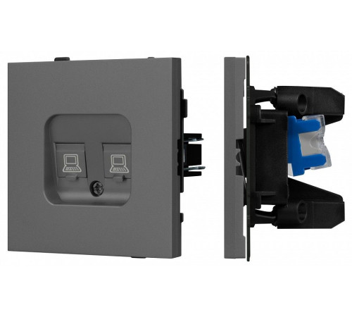 Розетка двойная Ethernet RJ-45 и со шторками, без рамки Arlight SCT-TENDO 054597