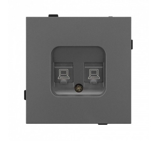 Розетка двойная Ethernet RJ-45 и со шторками, без рамки Arlight SCT-TENDO 054597
