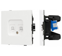 Розетка двойная Ethernet RJ-45 и со шторками, без рамки Arlight SCT-TENDO 054598