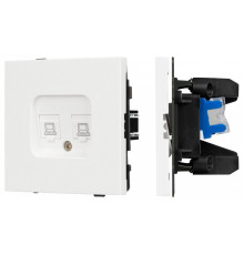 Розетка двойная Ethernet RJ-45 и со шторками, без рамки Arlight SCT-TENDO 054598