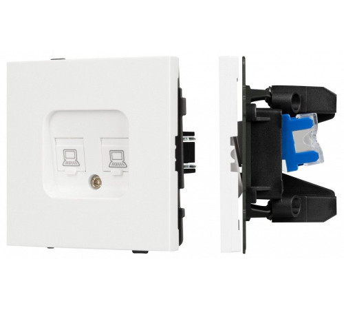 Розетка двойная Ethernet RJ-45 и со шторками, без рамки Arlight SCT-TENDO 054598