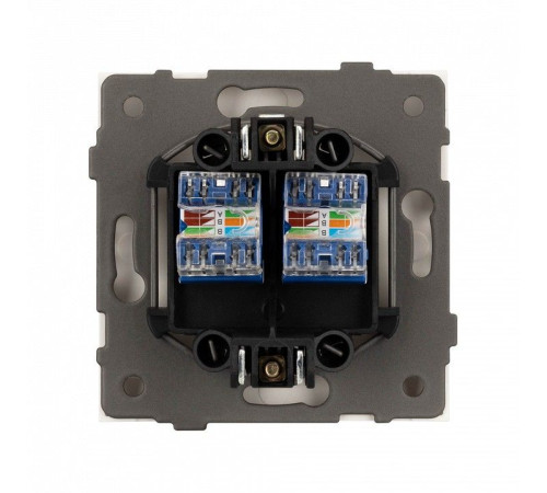 Розетка двойная Ethernet RJ-45 и со шторками, без рамки Arlight SCT-TENDO 054598