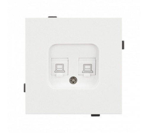 Розетка двойная Ethernet RJ-45 и со шторками, без рамки Arlight SCT-TENDO 054598