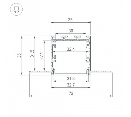 Профиль встраиваемый Arlight LINIA32 056262